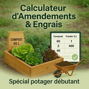 Calculateur d’Amendements & Engrais – Spécial Potager Débutant